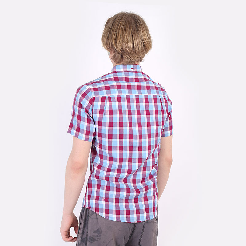 мужская малиновая рубашка K1X Check short sleeve shirt 1200-0636/6418 - цена, описание, фото 3